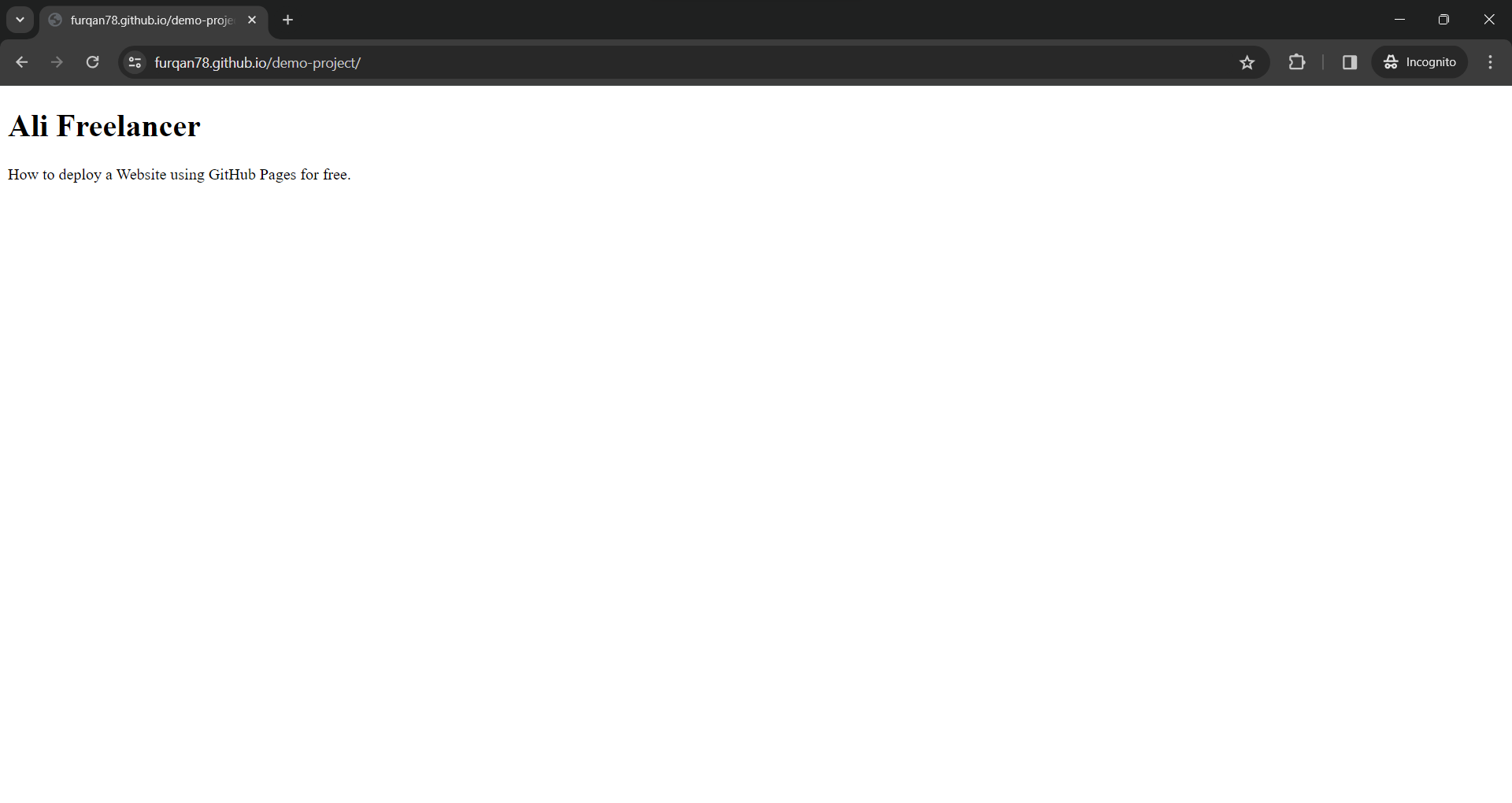 GitHub Pages Demo Website GitHub Pages Deployed Demo Website